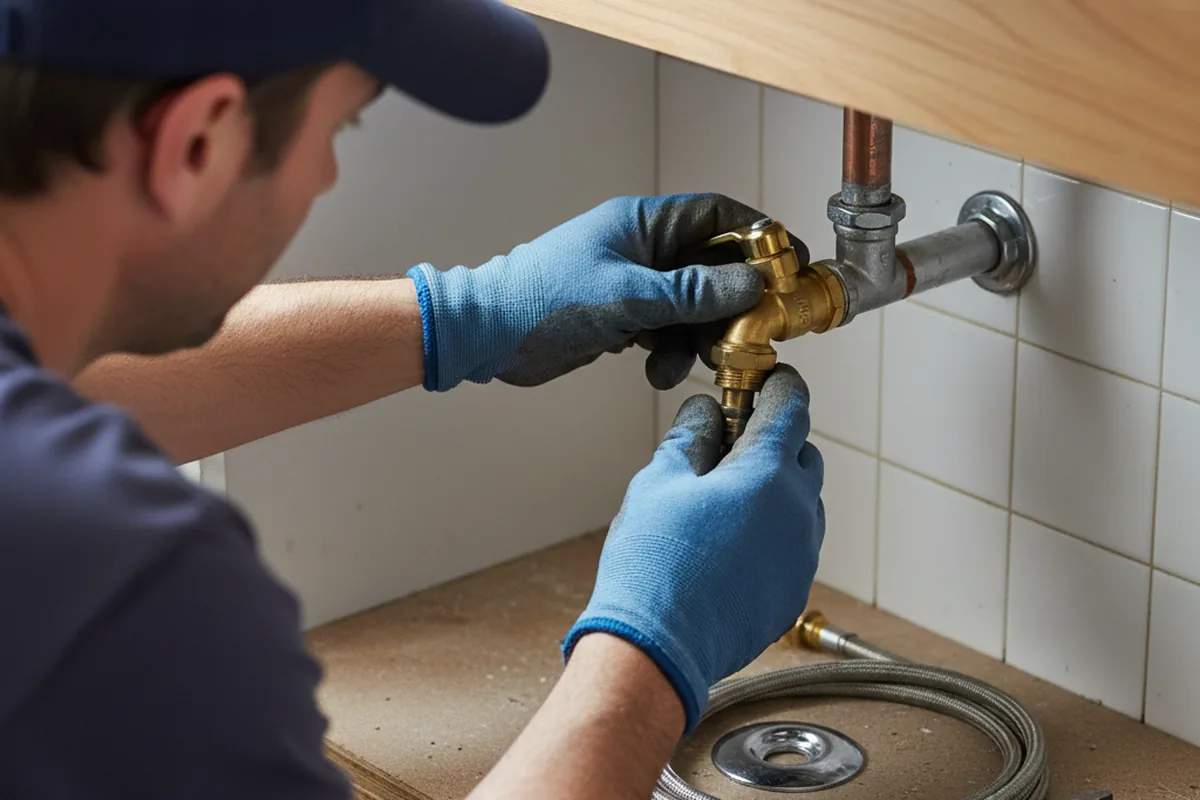Shutoff valve and fitting work during Faucet and Fixture Repair in Willow